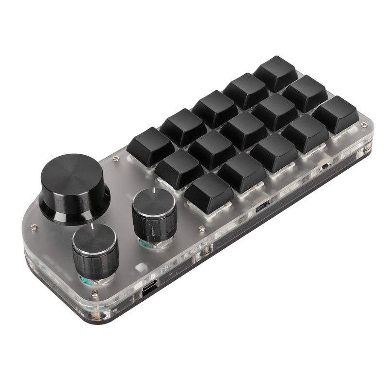 Programmable Keyboard 3 Knobs 15 Keys Portable RGB Bluetooth DIY
