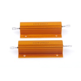 LM YN 100 Watt 200 Ohm 5% Wirewound Resistor Electronic Aluminium Shell Resistors Gold (Pack of 2)