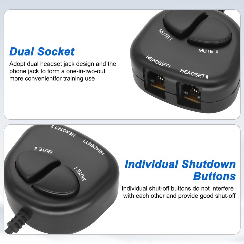 XMSJSIY RJ9 Telephone Training Adapter Headset Splitter 4P4C Phone Line
