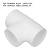 3 Way Duct Connector Corrosion Resistant PVC T Shape Round
