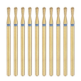 sourcing map 10pcs 120-140 Grits Diamond Grinding Bit 2mm Match Head 2.35mm Shank 5mm Length Titanium Plated Stone Sanding Drill Bits Rotary Tool for Nails Grinding Polishing