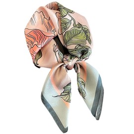 Govmeie 70x70 CM 100% Pure Mulberry Silk Scarf Natural Silk Breathable Lightweight Digital Printed Neckerchief Scarves– for Women Sleeping Hair Wrapping Gift Packed