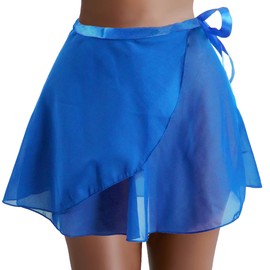 Wuchieal Lady's Sheer Wrap Skirt Ballet Skirt Ballet Dance Dancewear (Deep Blue, One Size)