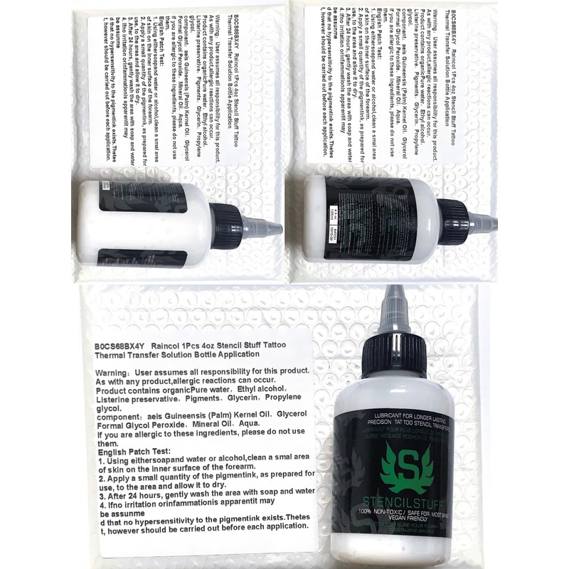 Raincol 1Pcs 4oz Stencil Stuff Tattoo Thermal Transfer Solution Bottle