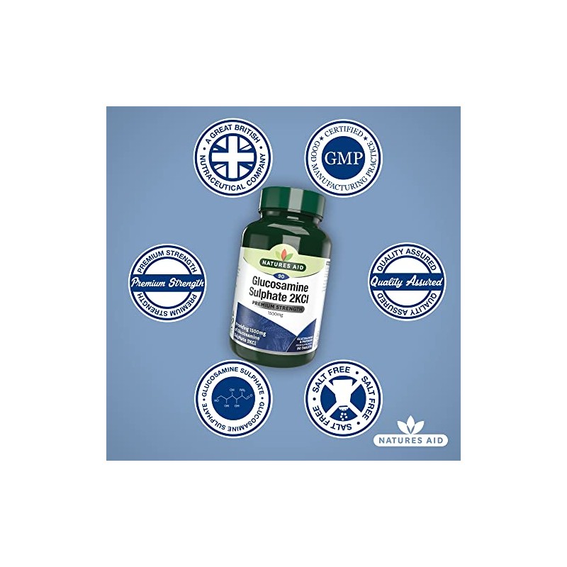Natures Aid Glucosamine Sulphate 1500 mg, High Strength, Salt Free,