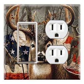Graphics Wallplates - American Flags Bucks - Rocker/GFCI Outlet Combo Wall Plate Cover