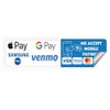 Digital Payment Sign Stickers, Credit Card Accepted Decals, Waterproof, Size