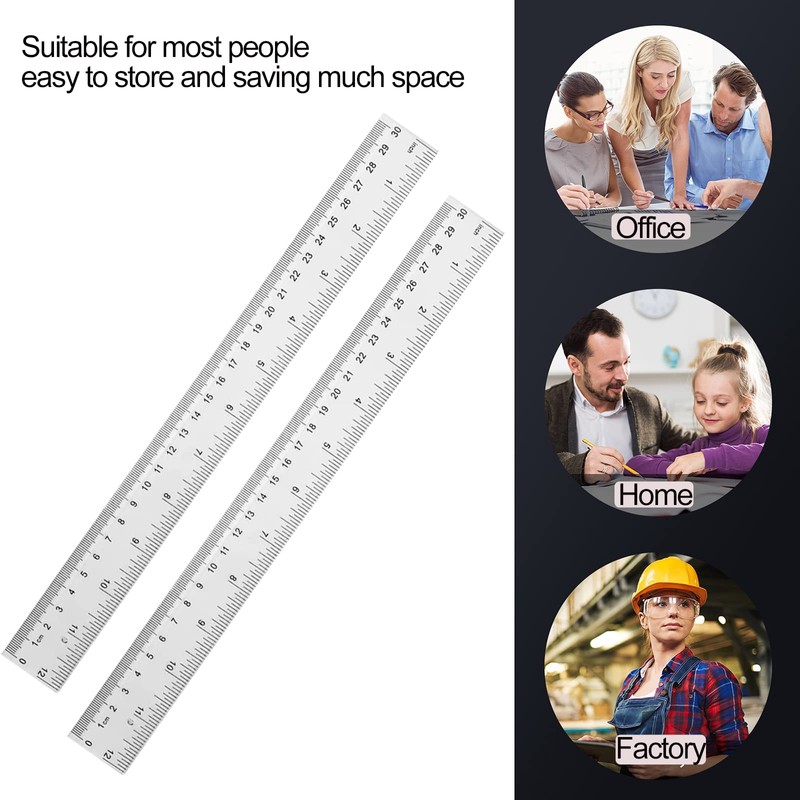 YouOKLight Plastic Ruler 30cm, Clear Ruler,Transparent Ruler 12 inch,Metric Ruler,Ruler