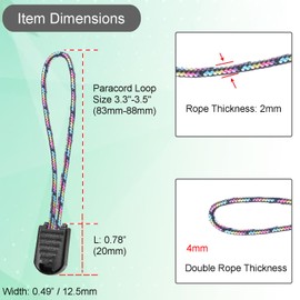 10 Pack Paracord Zipper Pull Replacment Pulls Tabs for Keys, Flashlight, Knife, Pouch, Backpack, Suitecases, Pocket - Multicolor1