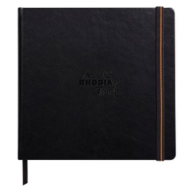 Rhodia Rhodia Touch 116177C Sketchbook Mixed Media Book, 20 Sheets Paint'ON Paper, Extra White, 250 g, 21 x 21 cm, Ideal for Mixed Techniques and Art, Black, Pack of 1