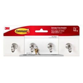 Command Hooks Quartz Key Rail Damage Free Hanging 2 lbs No Tools Required