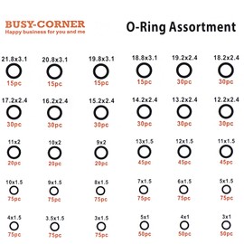 BUSY-CORNER 1299 Pieces O-Ring Kit with 4 PCS O Ring Pick & Installation Remover Tools 30 Metric Sizes Nitrile Rubber Orings for Faucet Tap, Plumbing, Automotive