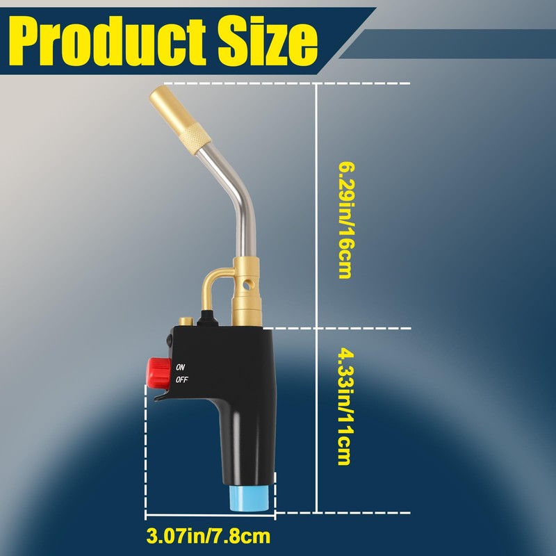 Trigger-Start Torch Head, High Intensity Flame Torch Head TS4000, MAPP/Propane