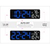 Large LED Digital Wall Clock with Date, Temperature, Auto-Brightness, Auto-DST