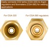 Tsinghwang 2 Pack Brass CGA-320 to CGA-580 Tank Adapter, Welding