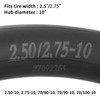 2.50-10 2.75-10 Inner Tube with Straight Valve Stem Compatible with