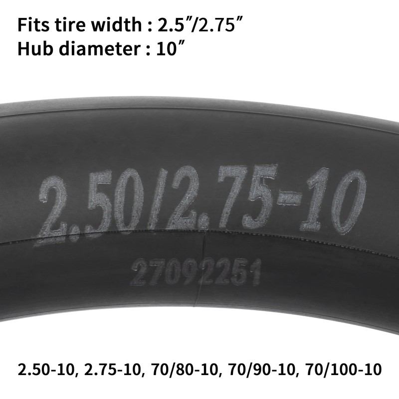 2.50-10 2.75-10 Inner Tube with Straight Valve Stem Compatible with
