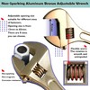 WEDO Non-Sparking Adjustable Wrench 8", Spark-free Safety Spanner, Safty Tool,Beryllium