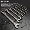 WORKPRO 8PCS Flex-Head Ratcheting Combination Wrench SAE Set 5/16"-3/4" 72-Teeth