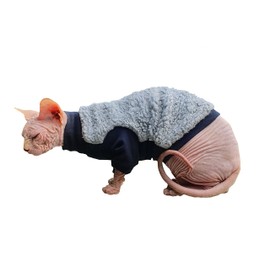 Kotomoda Cat's sweater Winter sweater Sport chic for Sphynx and naked cats (X-Large)
