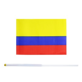 Paquete de 25 banderas pequeñas de mano con bandera colombiana de Colombia, banderas redondas de país nacional, suministros de decoración de fiesta para desfiles, Copa del Mundo, eventos de festivales, festival internacional