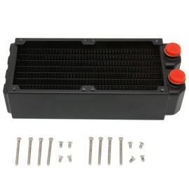Cooling Radiator Double Layers 8 Pipes G1/4 Thread Double Fans Water Cooler with Screws for Engraving Machine Printer