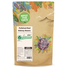 Wholefood Earth Polished Red Kidney Beans 500 g | GMO Free | Natural | High Fibre | High Protein