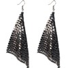 Suyi Trendy Women Earrings Metal Mesh Grid Sequins Tassel Long