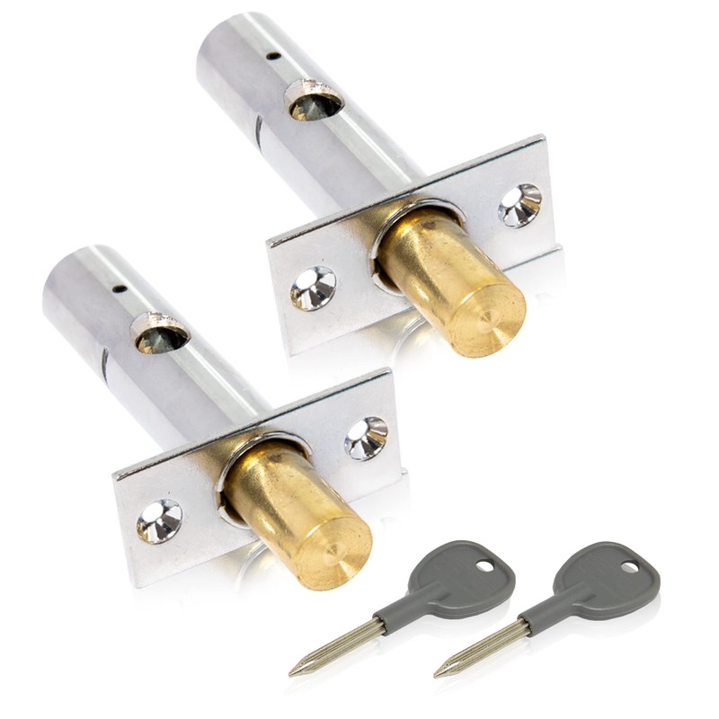 XFORT® 2 Pack Mortice Door Bolts with 2 Star Keys,