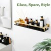 Alise Glass Shelf with Railing for Bathroom, Gold Bathroom Shelves