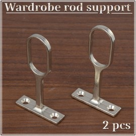 AERZETIX - C74725 - Set of 2 central brackets for elliptical clothes rails 15x30 mm - made of metal - chrome-plated - storage, walk-in wardrobe, hanging, furnishings, clothes