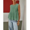 Megfie Womens Summer Pleated Peplum Sleeveless Blouse Tank Tops Round