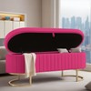 ivoros 50" Velvet Storage Bench, Ottoman Bench with 300lb Seating,