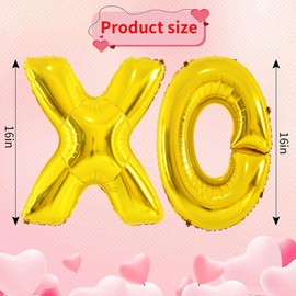 Soochat XOXO Balloons Valentine Letters Mylar Foil Balloons Engagement Valentines Day Wedding Marriage Bridal Shower Birthday Party Decor Photo Props Decorations (Rose Glod)
