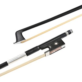 LIEKE Carbon Fiber Violin Bow 1/4 size Lightweight Fiddle Bow (1/4 size, Black)