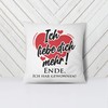 LIEBTASTISCH - Cushion with Saying "I Love You More" -