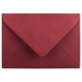 100 DIN C6 Envelopes Dark Red 11.4 x 16.2 cm 120 g/m² Wet Seal Letter Envelopes Without Window for Invitations from Your Glüxx Agent