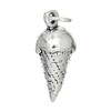 LGU Sterling Silver Oxidized 3D Ice Cream Cone Charm