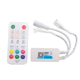Vrabocry SP648E WS2811 Controller WS2812B Bluetooth Addressable LED Controller with RF Remote for WS2812 WS2813 SK6812 SM16703 RGB LED Strip Pixel Light DC5V-24V, DIY Color Effects, Music Sync