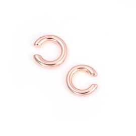 Minimalist Huggie Ear Cuffs Earrings Non Piercing - Clip on Cartilage Wrap Tubular Open Hoop Fake Earrings - Dainty Statement Earring Pair Trendy Jewelry Gift for Women Men (Rose gold)