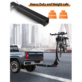 18 Inch Hitch Extender, 2-Inch Receiver 3,500 Lbs, Black, Boat Trailer Extension with Anti Rattle Hitch Tightener