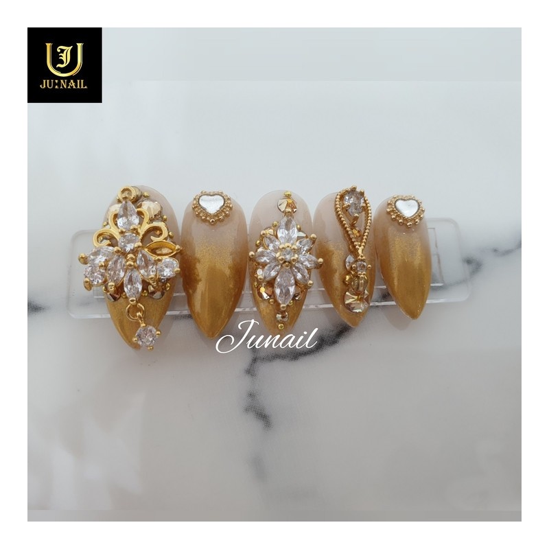❣High quality Lucky Gold Nail Tips - Long Ballerina /