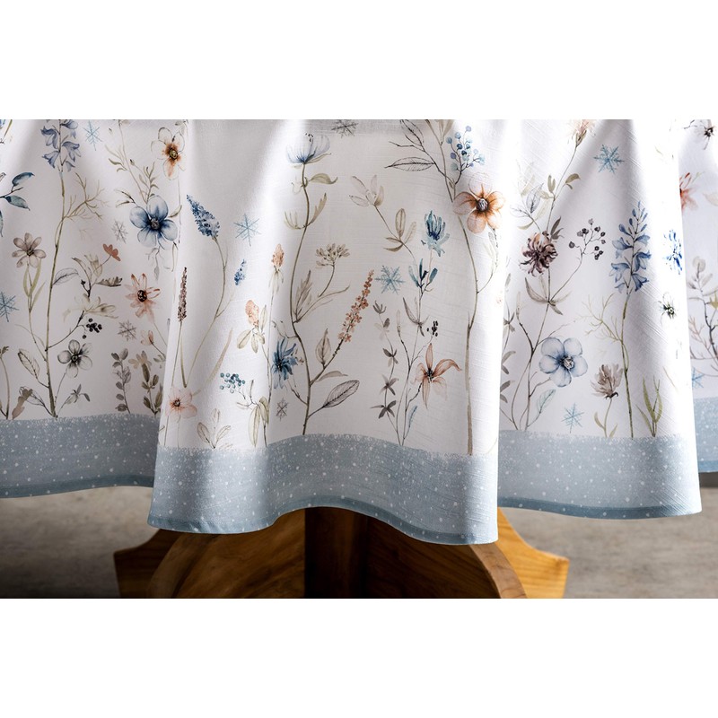 Maison d' Hermine Ice Florals 100% Cotton Tablecloth Kitchen Dining