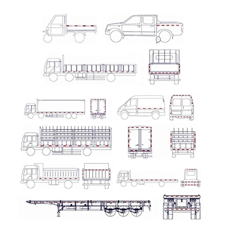 WELNENT E-Mark DOT CCC 2pcs Rectangle Reflector Self Adhesive Stick