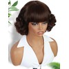 Fancy Hair Short Wavy Bob Wig With Bangs Big Curly