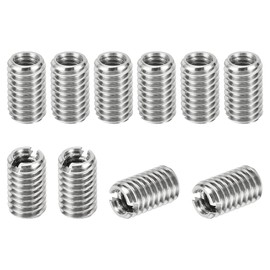 PATIKIL Thread Adapters Sleeve Reducing Nut, 10 Pcs M6*1 Male to M4*0.7 Female Repairing Insert Nut Screw Reducer Conversion Stainless Steel Fastener 10mm