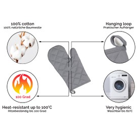 ZOLLNER Set of 2 Oven Gloves Cotton Heat Resistant 153
