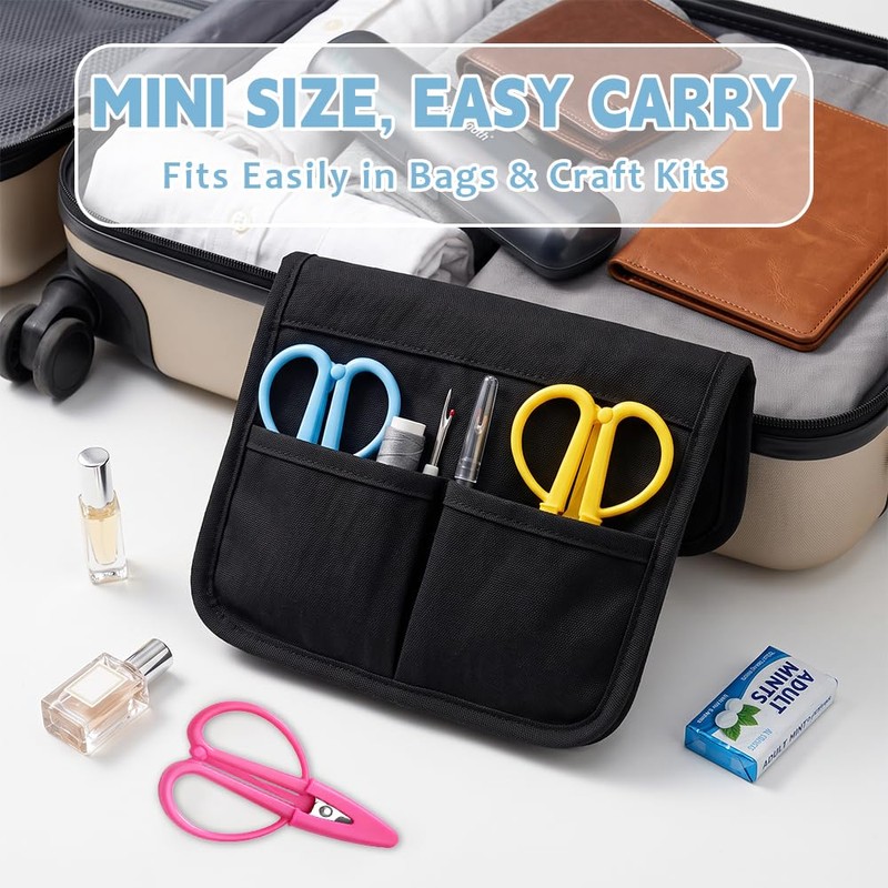Mini Scissors, 4 Pack Small Craft Set with Silicone Caps