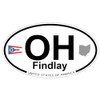 US Decal, Inc. Findlay, Ohio Oval Sticker with State Flag