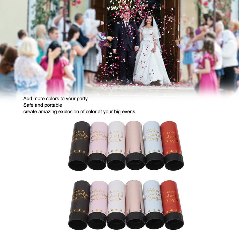 12Pcs Confetti Cannon Portable Mini Party Ambience Wide Application Confetti